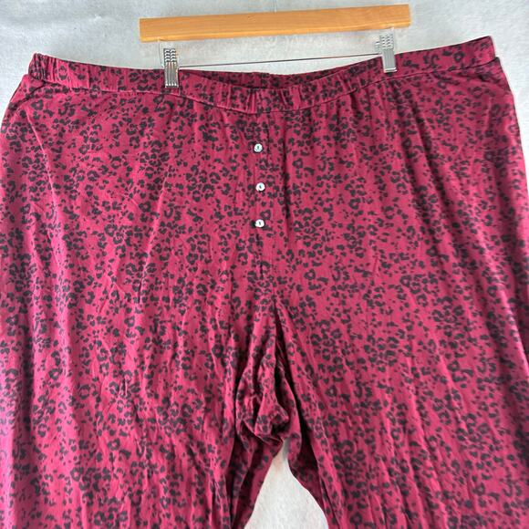 J Jill Sleep Ultrasoft Animal Print Slim Leg Pants 4X Red Black Leopard Print - Picture 3 of 11